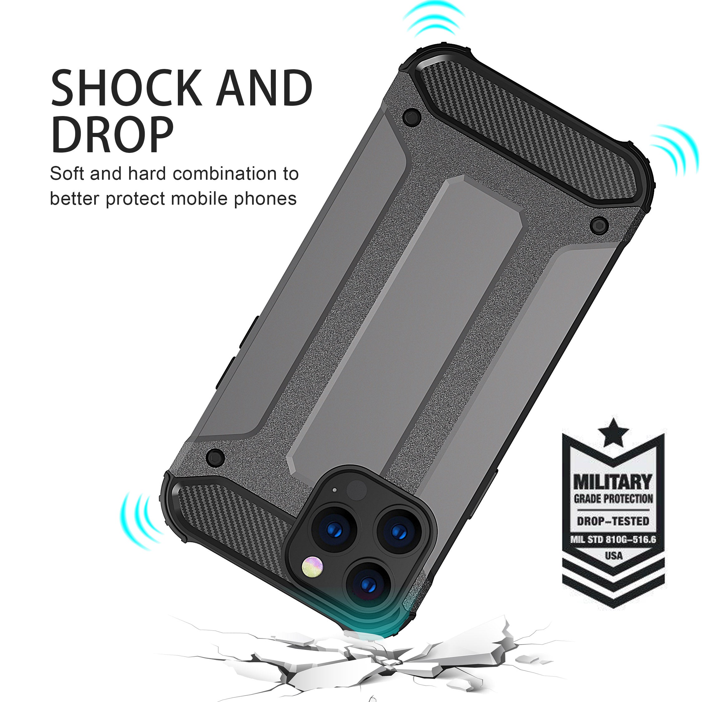 Pro iPhone 13 Pro Max 6,7 palcový Bump Proof Phone Protector Hard PC Back Měkký zadní kryt TPU Pro iPhone 13 Pro Max 6,7 palcový Bump Proof Phone Protector Hard PC Back Měkký zadní kryt TPU